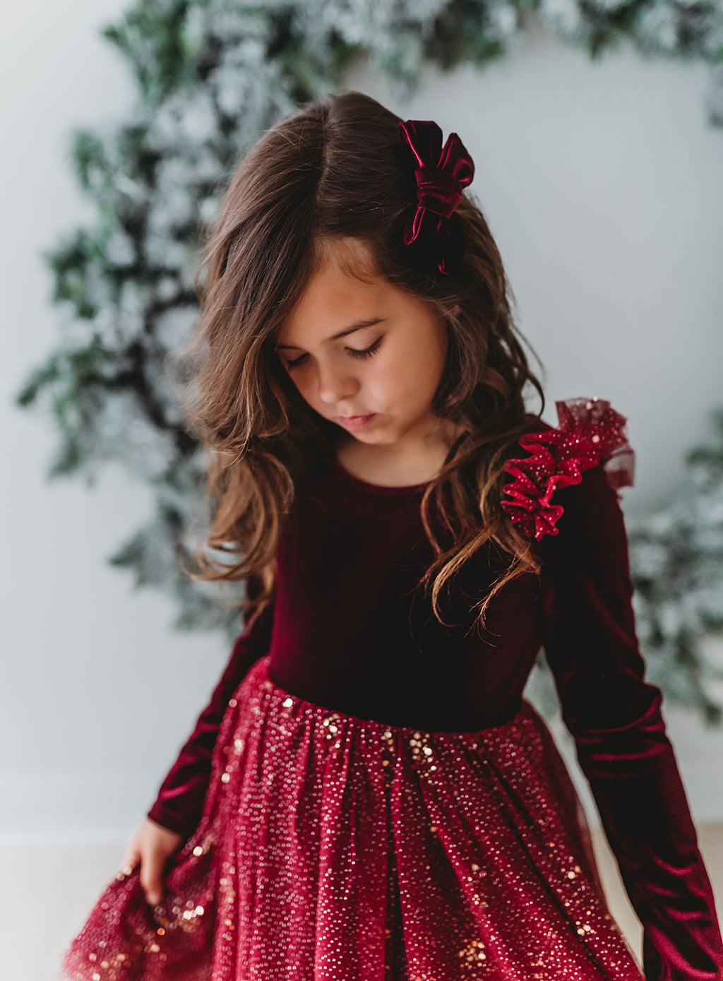 Velour Ballerina Dress - Red Velvet