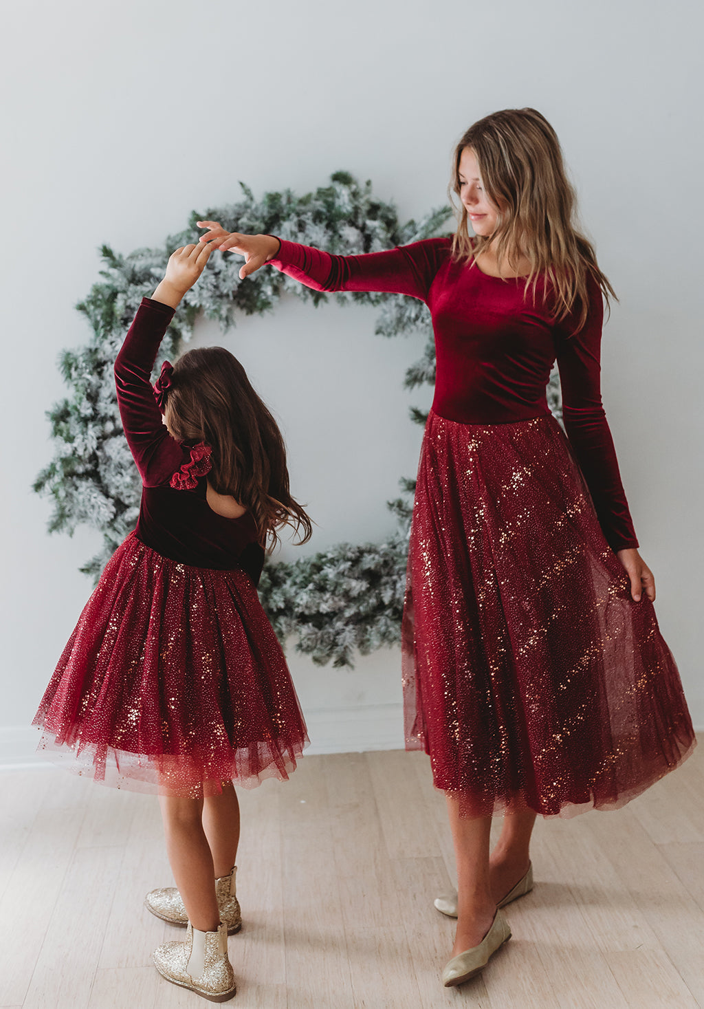 Velour Ballerina Dress - Red Velvet