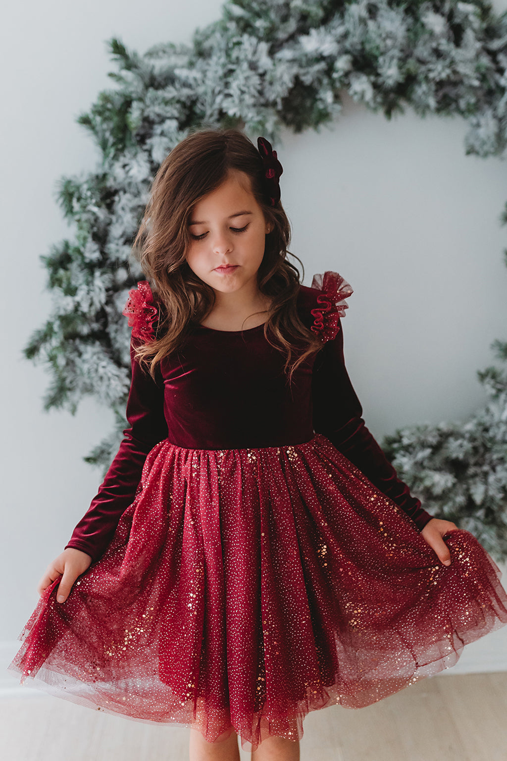 Velour Ballerina Dress - Red Velvet